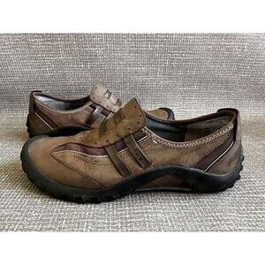 Clarks PRIVO BROWN SUEDE LEATHER ATHLETIC COMFORT SLIDES CLOGS LOAFERS 7M